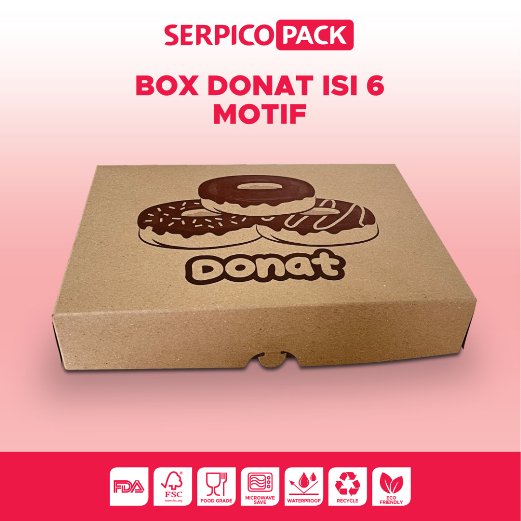 Jual Box Donut Kraft Kotak Donat Isi Dus Roti Coklat Kemasan Kue