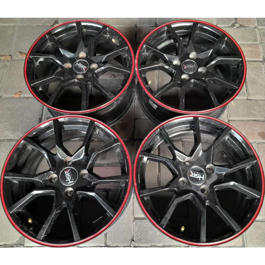 Jual Velg Mobil Bekas Murah Hsr Misato Ring X Pcd X Blk Red