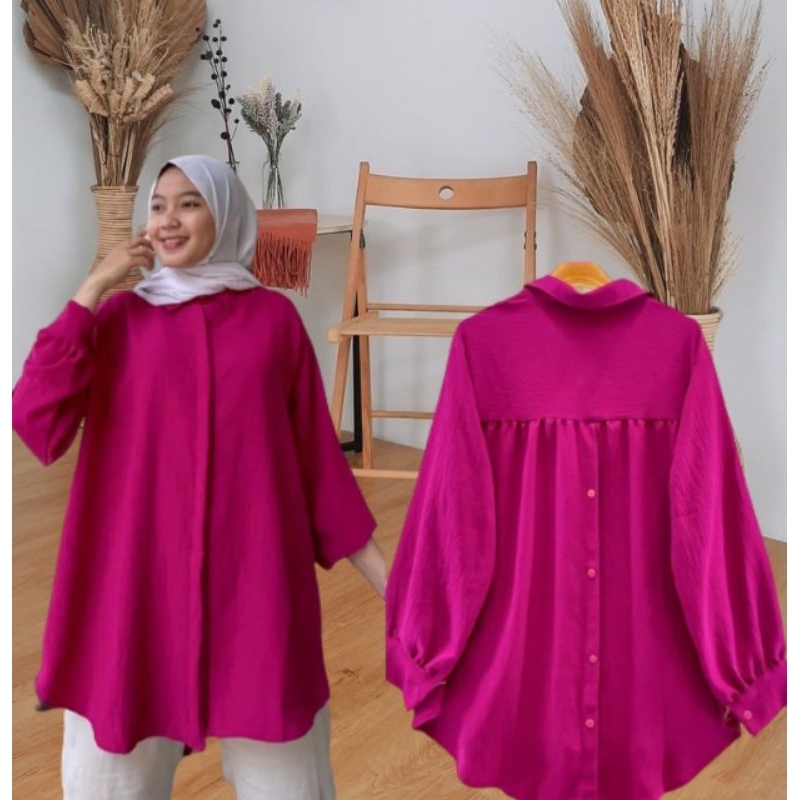 Jual Atasan Wanita Kemeja Oversize Wanita Blouse Wanita Oversize