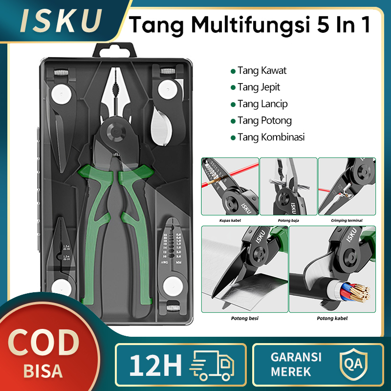 Jual Isku 5 In 1 Tang Kombinasi Multifungsi Tang Kawat Tang Jepit Tang