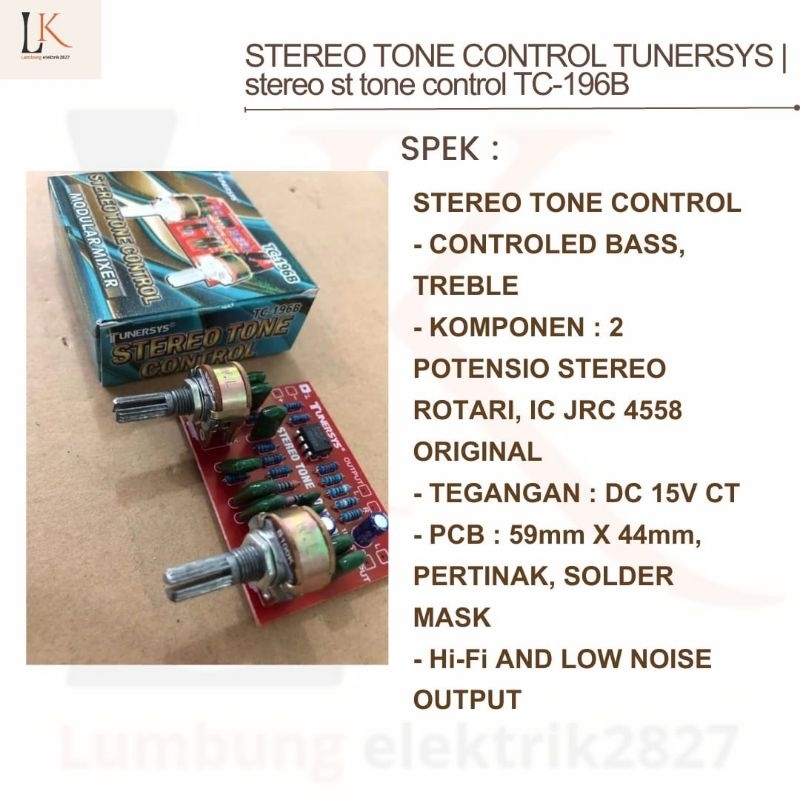 Jual Stereo Tone Control Tunersys Stereo St Tone Control Tc B