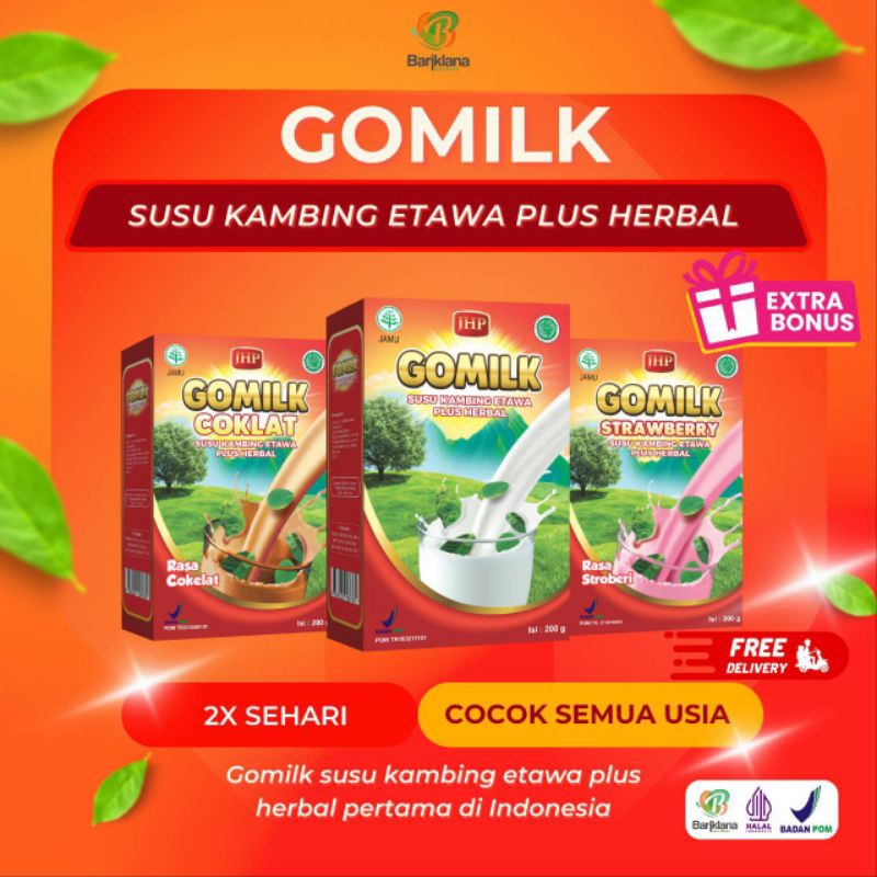 Jual SUSU KAMBING ETAWA GOMILK ORIGINAL COKLAT STRAWBERRY PLUS HERBAL