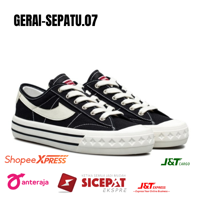 Jual Compass Retrograde Low Black White Sepatu Casual Pria Wanita