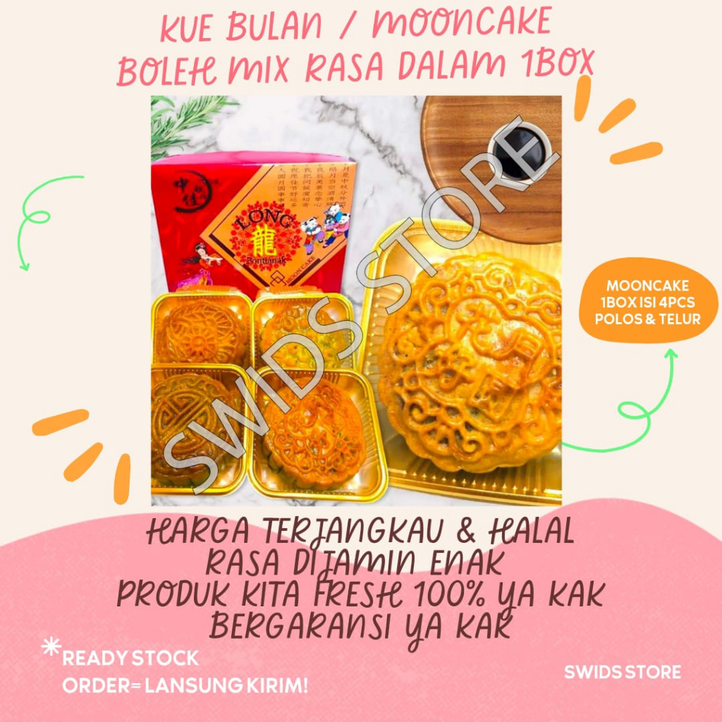 Jual Kue Bulan Mooncake Tong Jiu Pia Polos Telur Halal Box Isi