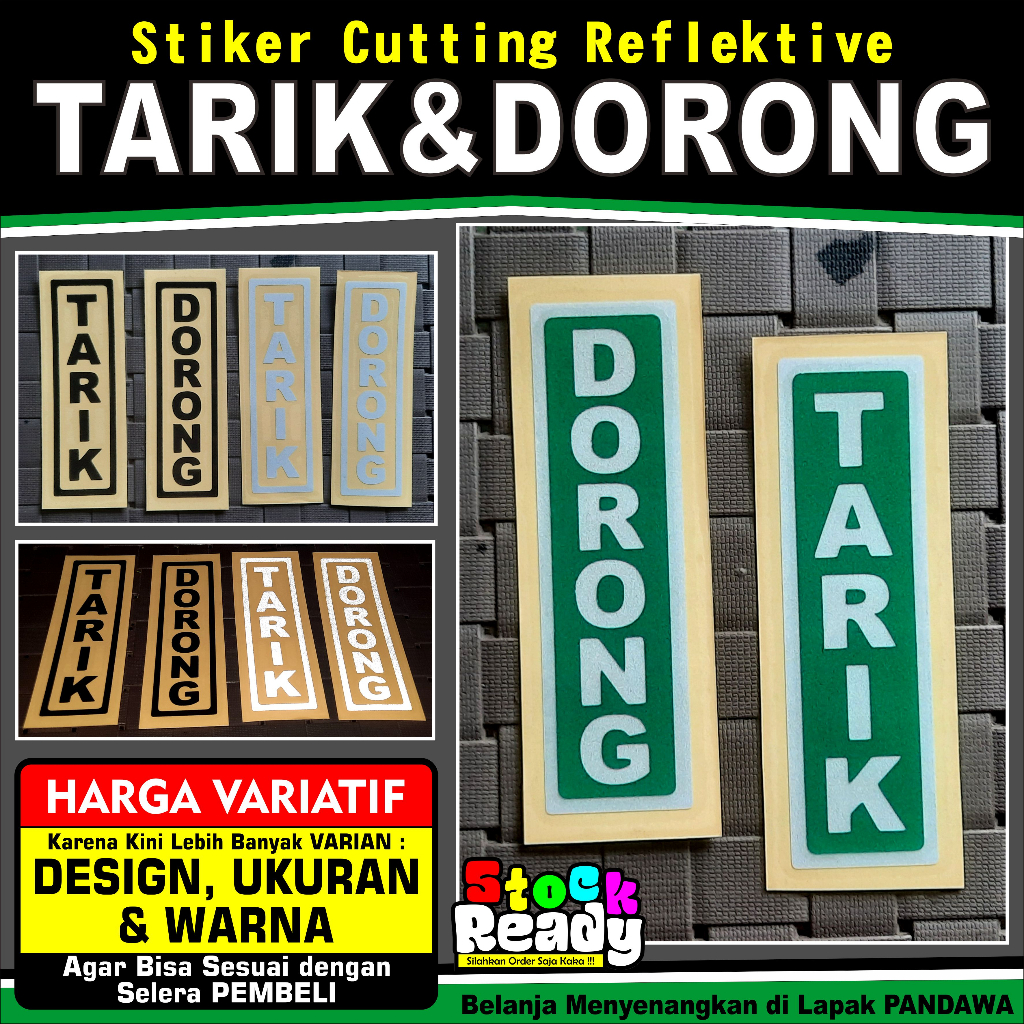 Jual Stiker Cutting Reflektive Tarik Dorong Push Pull Part