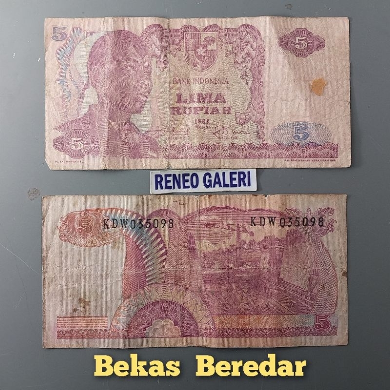 Jual VF Asli 5 Rupiah Sudirman Tahun 1968 Seri Soedirman Dirman Rp Duit