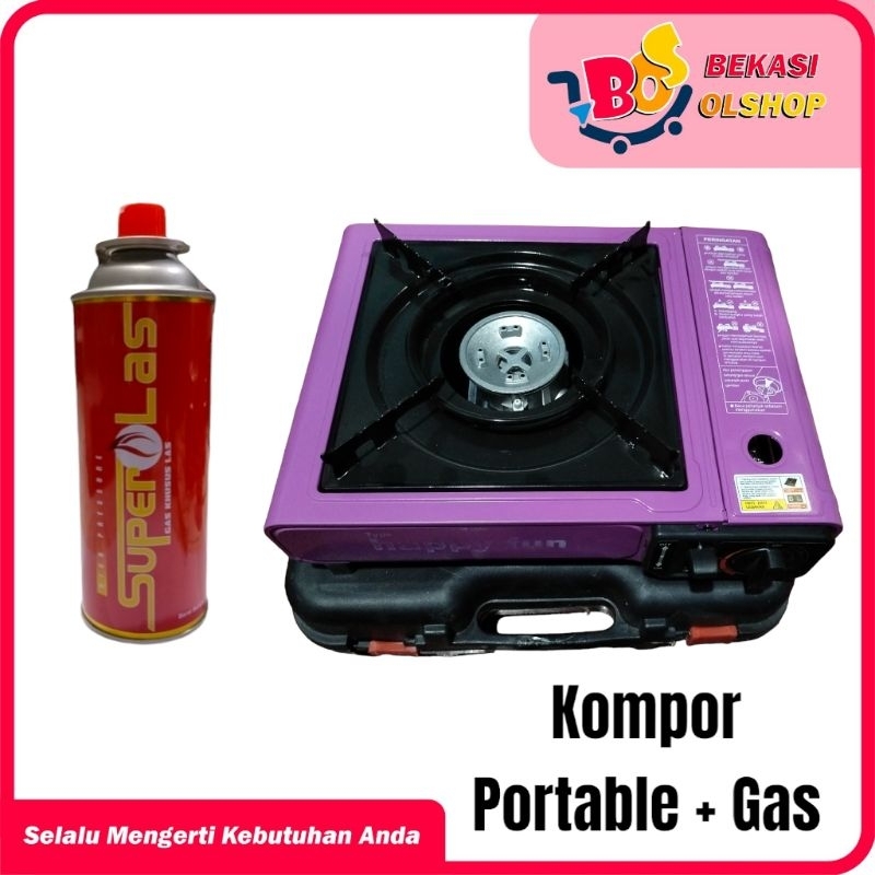 Jual PAKET Kompor Portable Dan Gas Portable Mini Camping 2in1 Bisa Gas