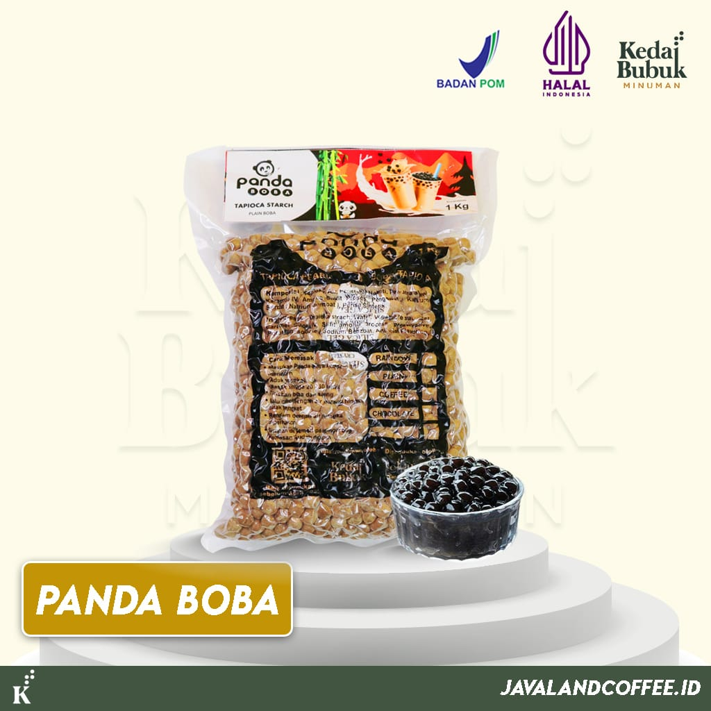 Jual Topping Panda Boba Bubble Tapioca Plain Boba Original Plain