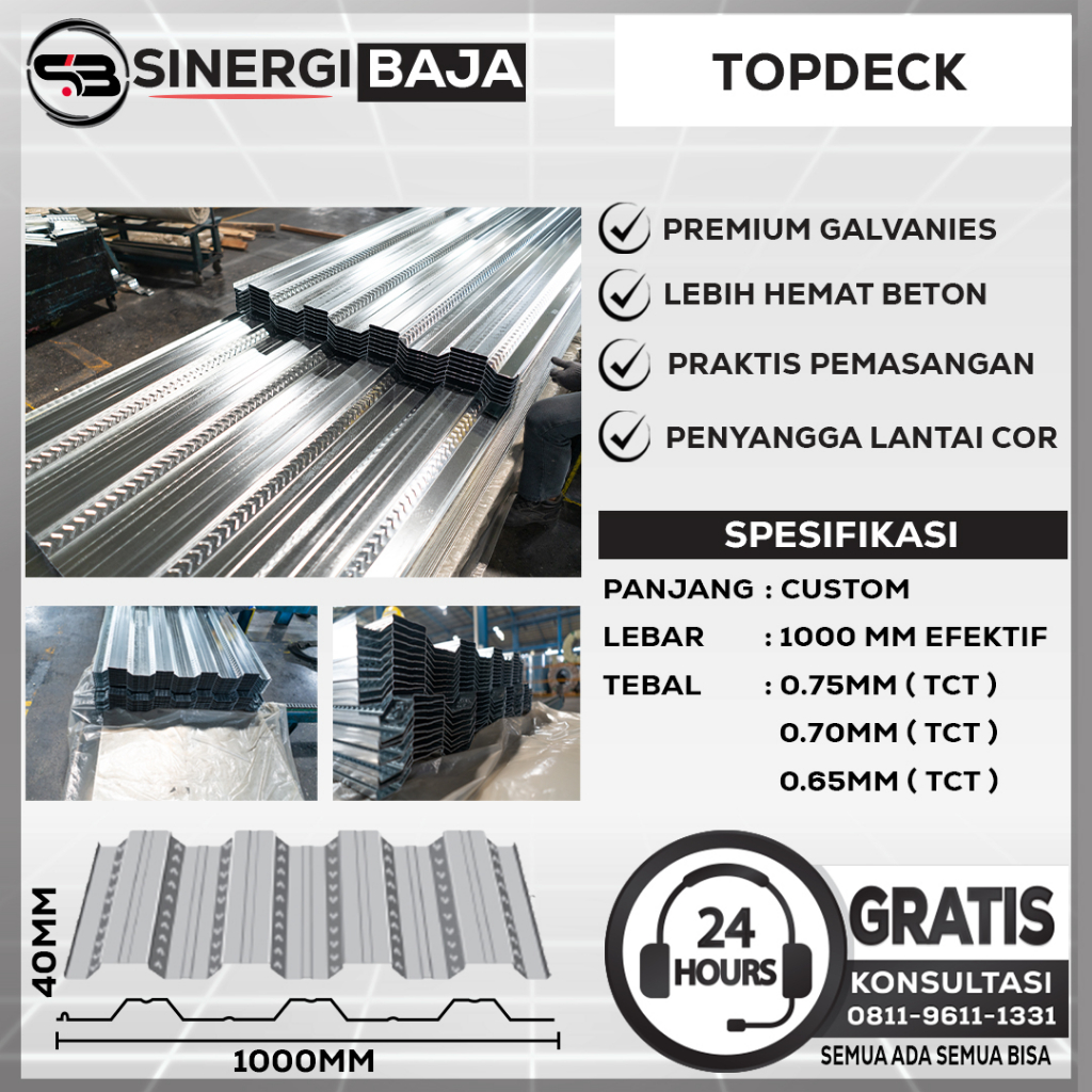 Jual Bondeck Floordeck Rangka Baja Ringan Floordek Bondek Galvanis