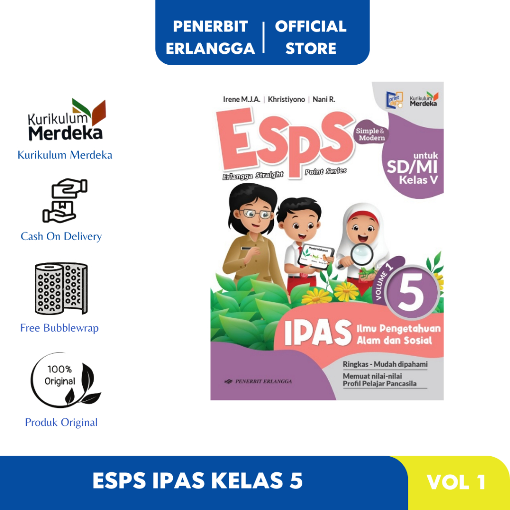 Jual Esps Ipas Sd Mi Vol Kelas Kurikulum Merdeka Erlangga