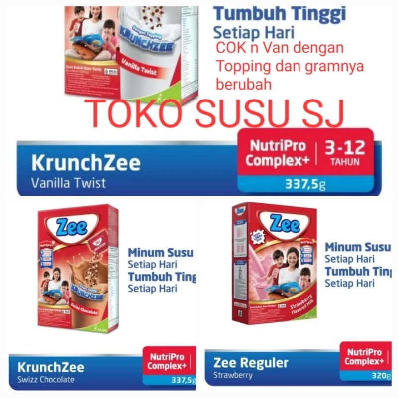 Jual ZEE REGULER VANILA TWIST SWIZZ CHOCOLATE STRAWBERRY 340 GR KRUNCH