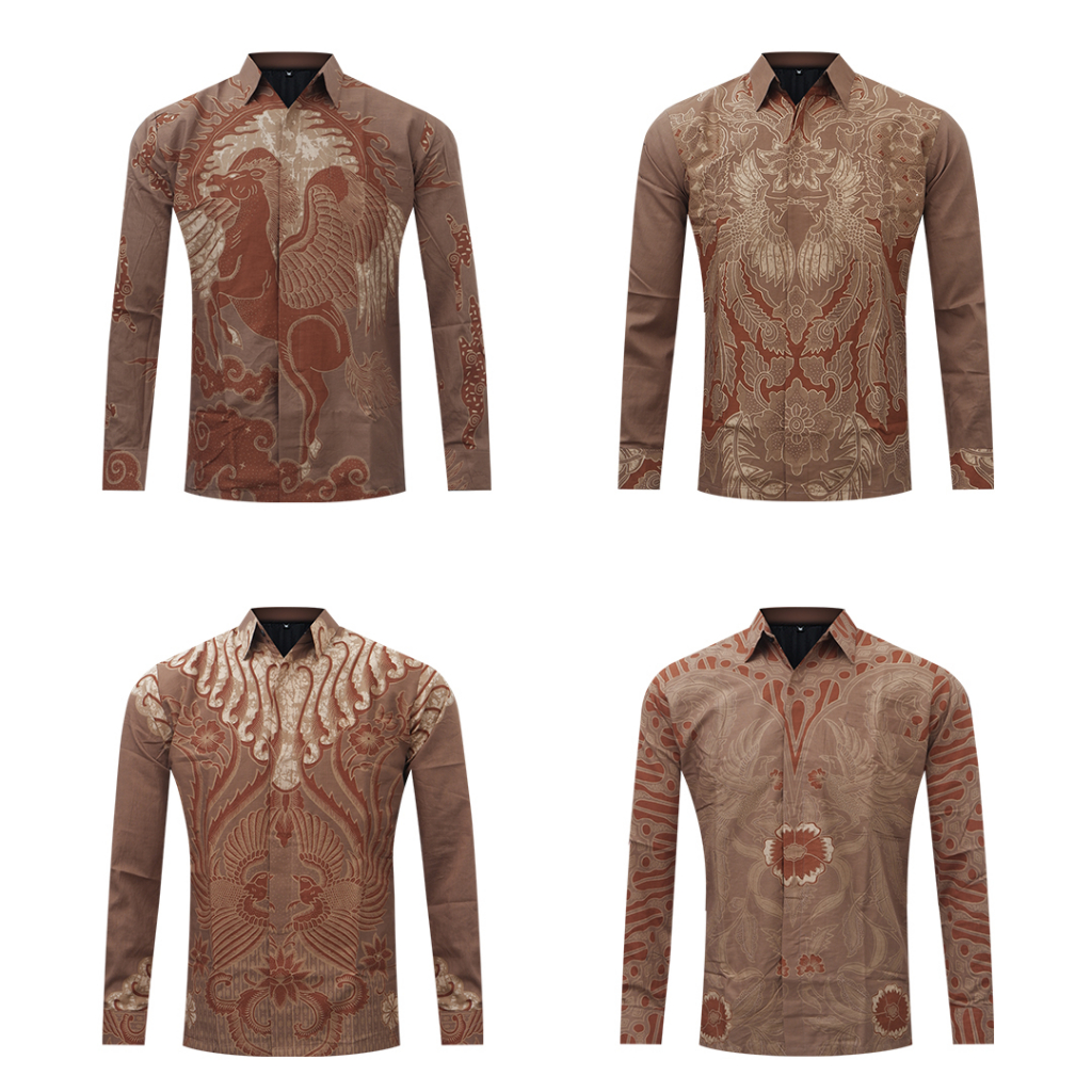 Jual BATIK ARKANZA Warna Terracotta Terakota Atasan Kemeja Baju Batik