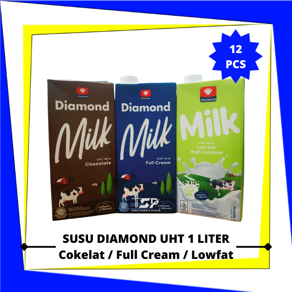 Jual Diamond Susu Uht Liter Cokelat Fullcream Lowfat Shopee