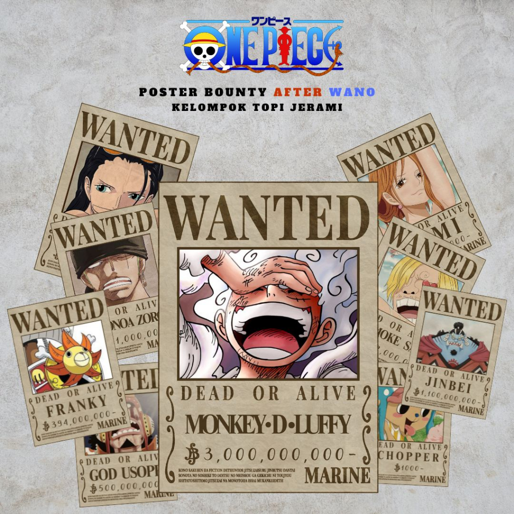 Jual Fafi Art Poster Bounty Terupdate Wanted Bounty One Piece