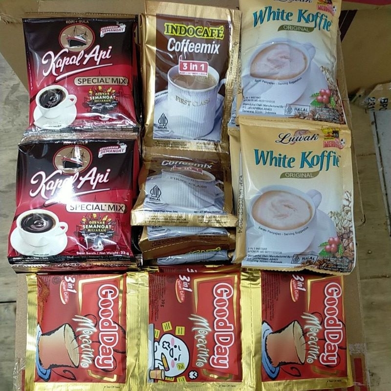 Jual KOPI KAPAL API GOOD DAY LUWAK INDOCAFFE 1 RENCENG 10 PCS