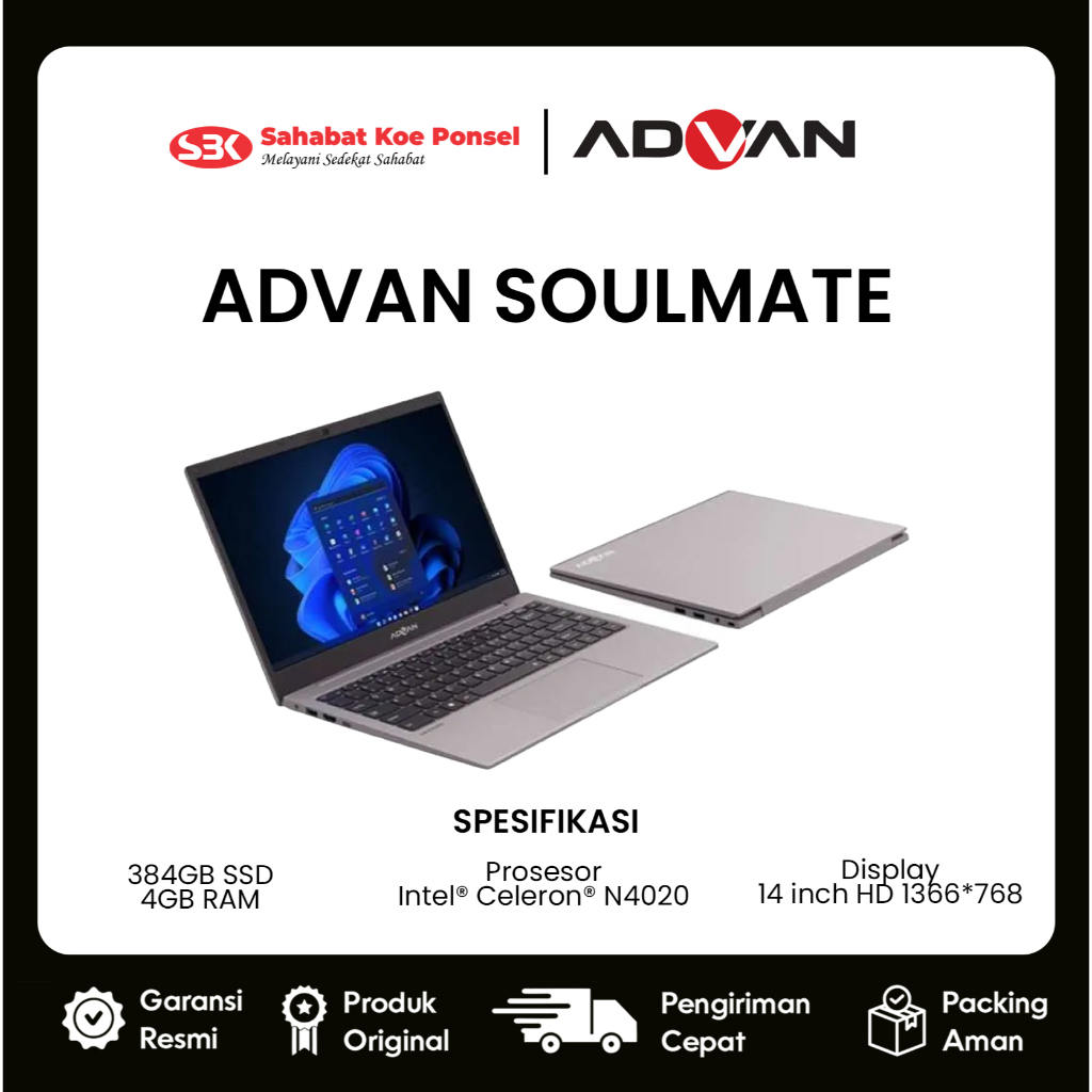 Jual Laptop Advan Soulmate Intel N Gb Gb Garansi Resmi