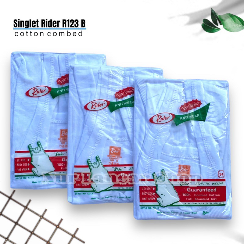 Jual Pcs Singlet Rider R B Pria Dewasa Putih Polos Bahan Katun