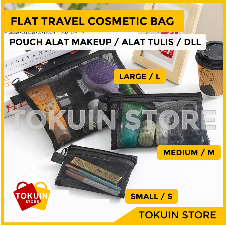 Jual Pouch Tas Kosmetik Make Up Jaring Transparan Travel Bag Pensil