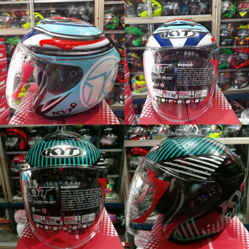 Jual Helm Kyt Kyoto Motif Aquamarine Shopee Indonesia