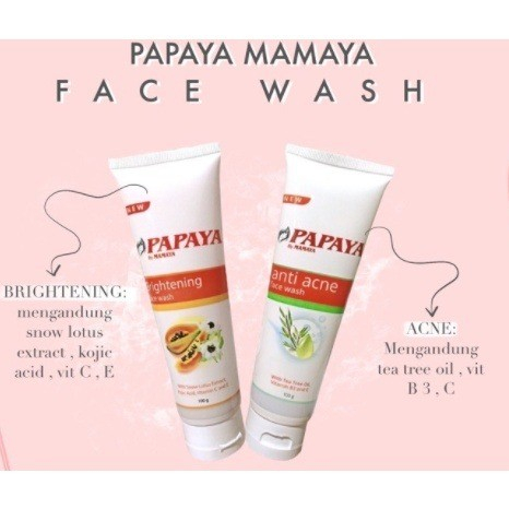 Jual Face Wash Papaya By Mamaya Gr Brightening Acne Sabun Cuci