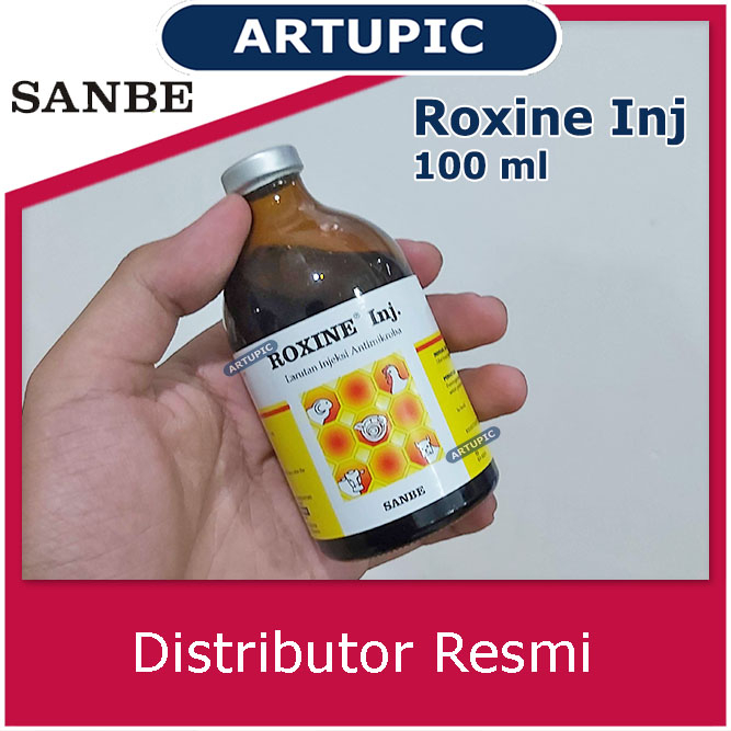 Jual Roxine Inj 100 Ml Antibiotik Enrofloxacine Hewan Ternak Sanbe