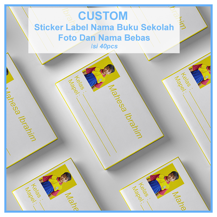 Jual Sticker Label Nama Buku Sekolah Custom Bisa Pakai Foto Dan Nama