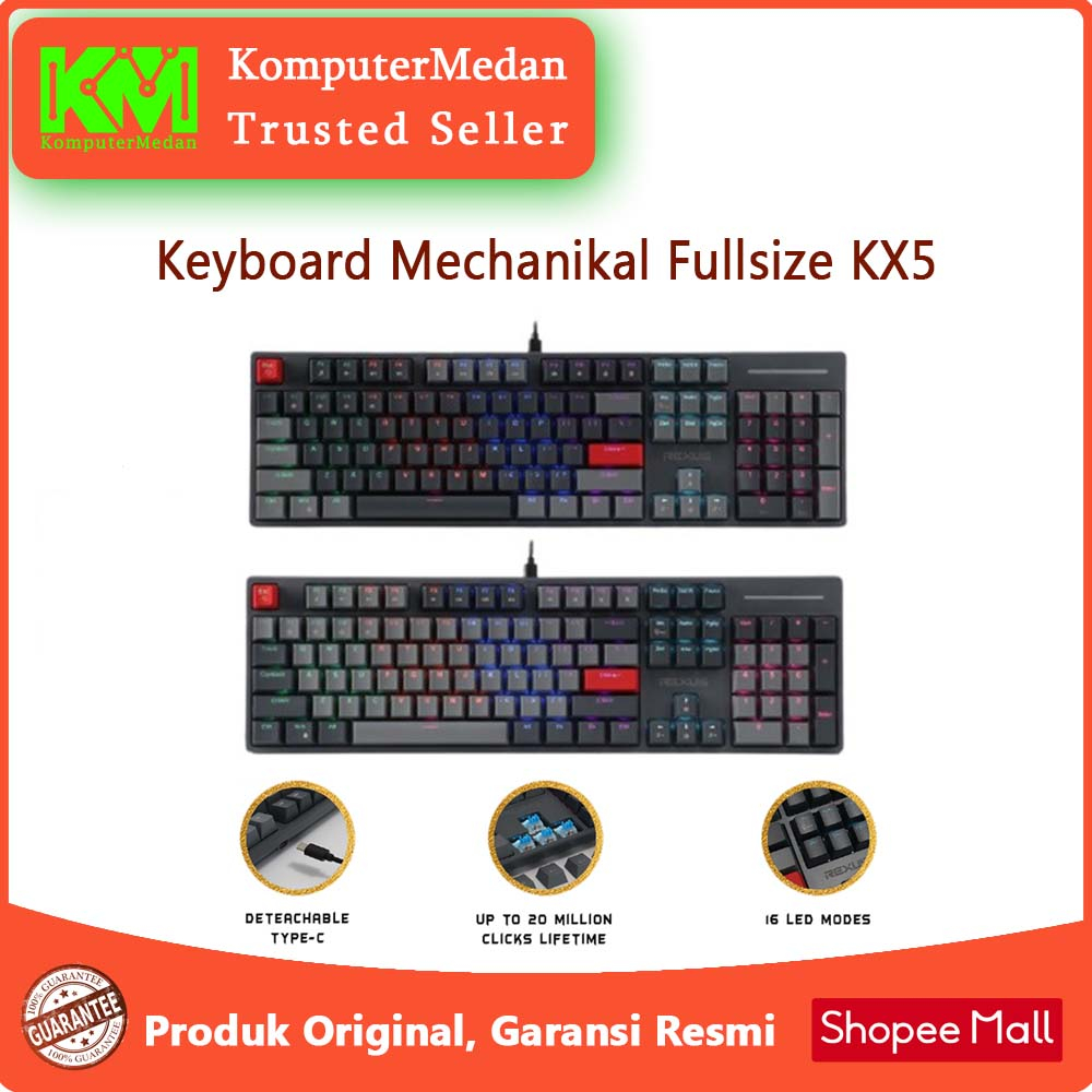 Jual Rexus Keyboard Mechanikal Fullsize KX5 Gaming Shopee Indonesia