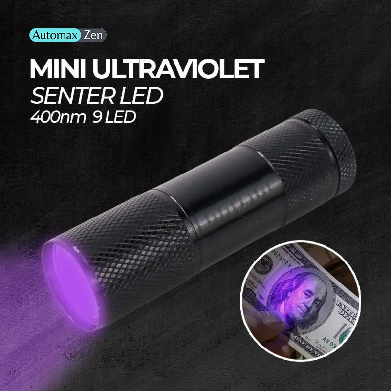 Jual Senter LED Mini Ultraviolet UV 400nm 9 LED Cek Uang Sidik Jari