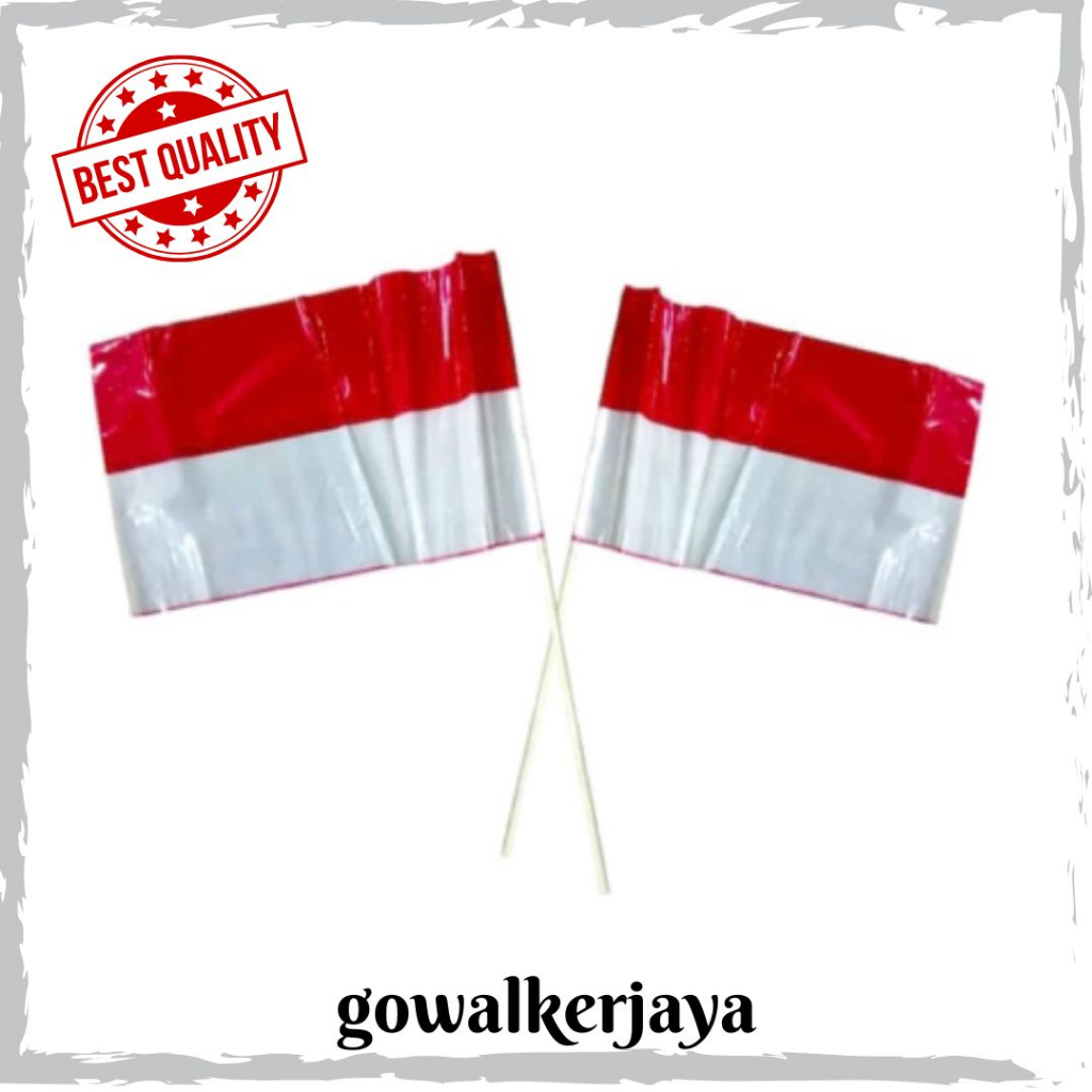 Jual Gowalkerjaya Bendera Gagang Plastik Bendera Pawai Kecil Merah