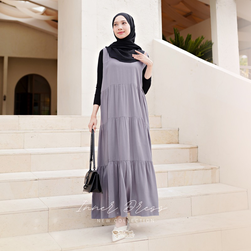 Jual Glizhijab Innara Inner Dress Rayon Premium Tanpa Lengan Size