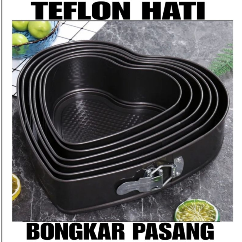 Jual Loyang Bongkar Pasang Hati Teflon Cetakan Bulat Kotak Hati