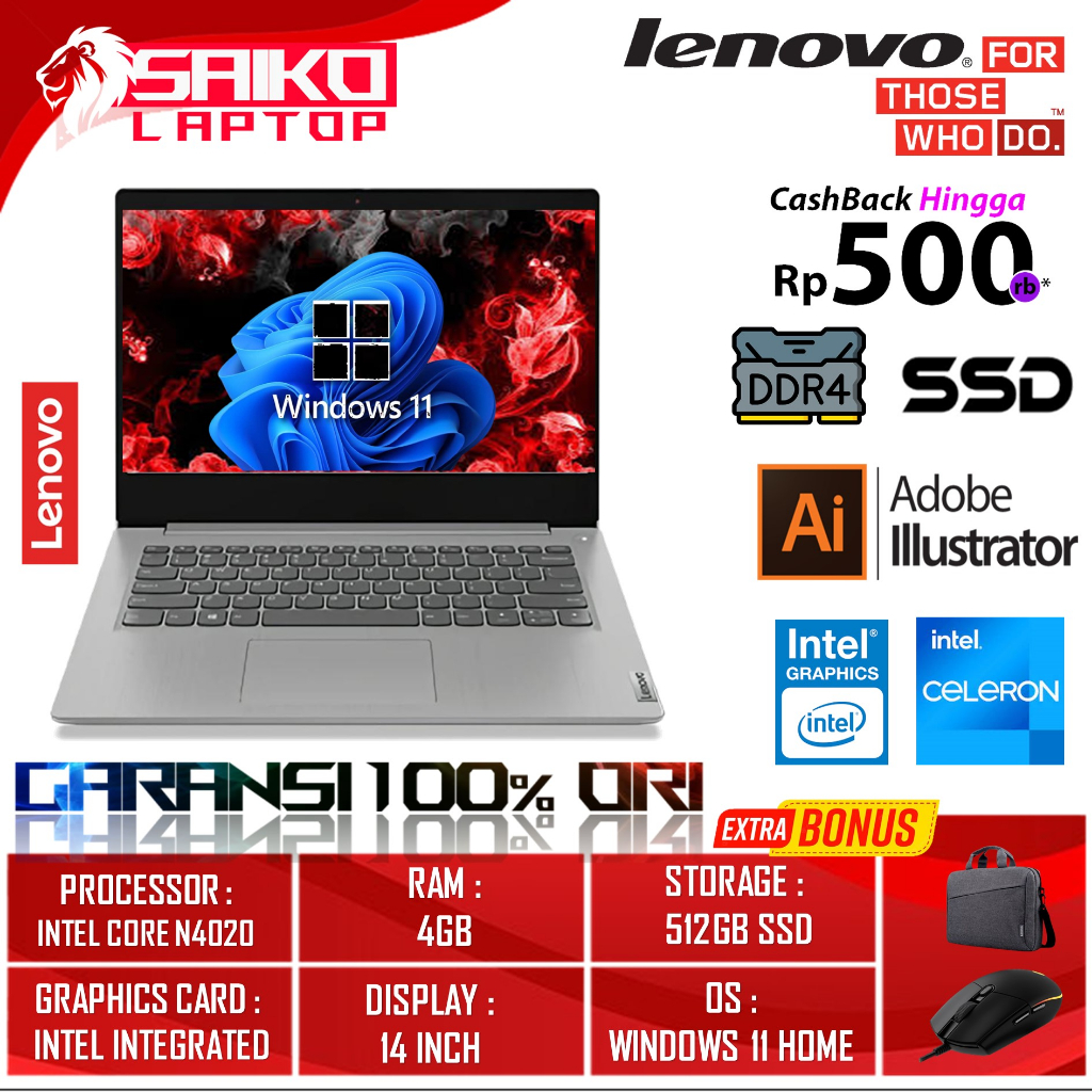 Jual Laptop Lenovo Ideapad Slim I Intel N Gb Gb Ssd