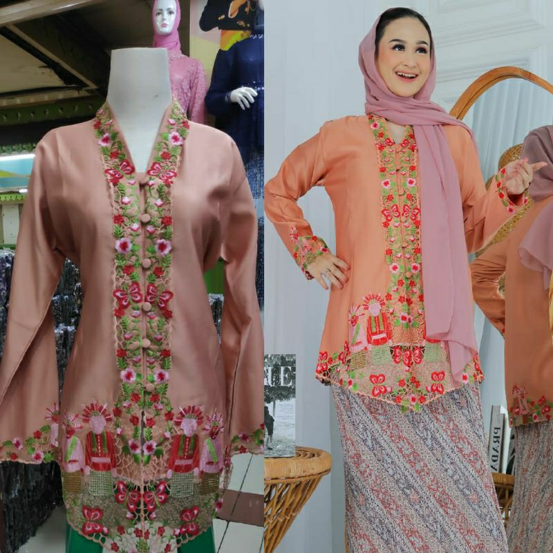 Jual ATASAN KEBAYA ENCIM BORDIL MOTIF ONDEL ONDEL KEBAYA MODERN