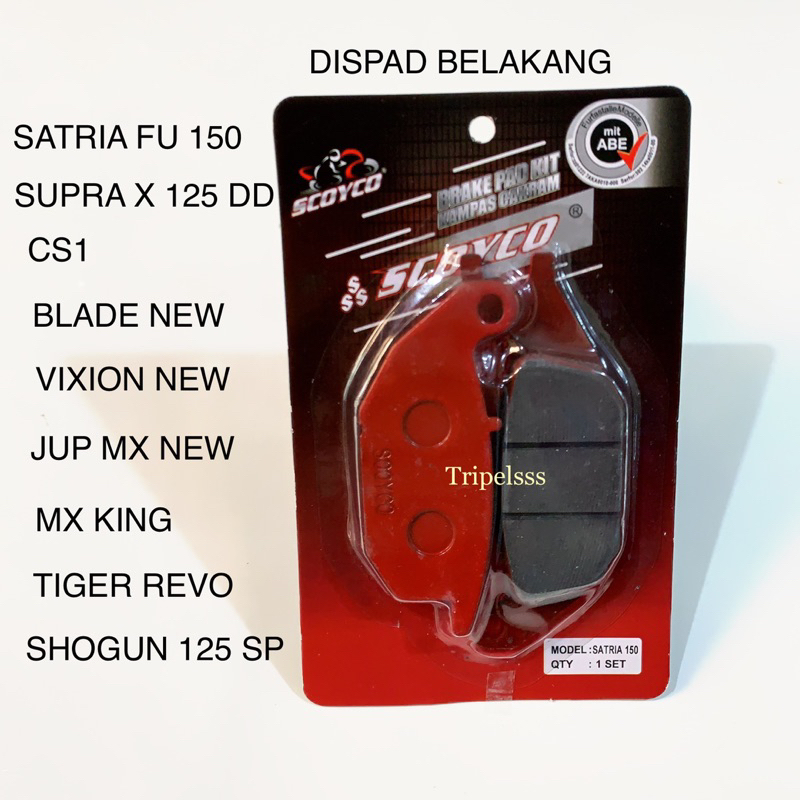 Jual Dispad Kampas Rem Cakram Belakang Satria Fu Mx King