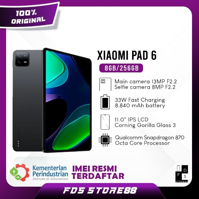 Jual Xiaomi Pad 6 8 256 GB Ram 8GB Rom 256GB Garansi Resmi Xiaomi