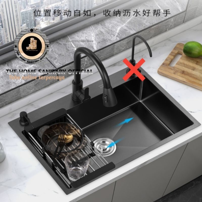 Jual Paket Lengkap Kitchen Sink Stainless GOLDEN HAND 6045 Paket Kran