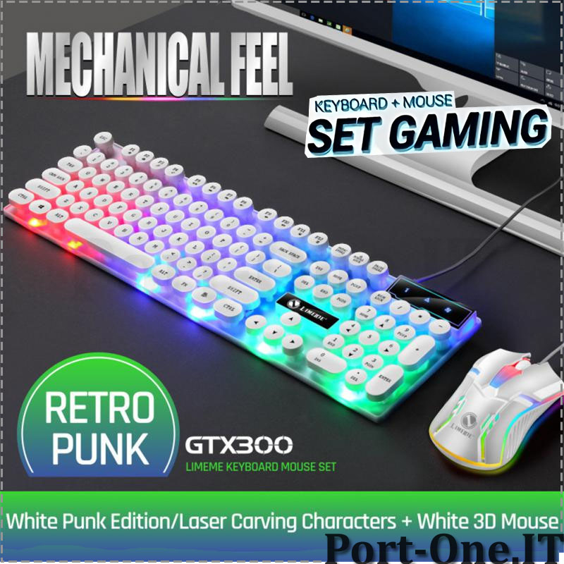 Jual Keyboard Mouse Gaming Combo Usb Cable Rgb Led Light Floating Pun