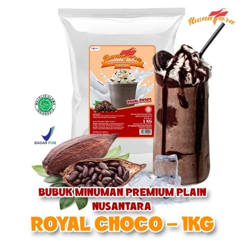 Jual ROYAL CHOCO PREMIUM 1KG PLAIN TANPA GULA BUBUK MINUMAN ORIGINAL