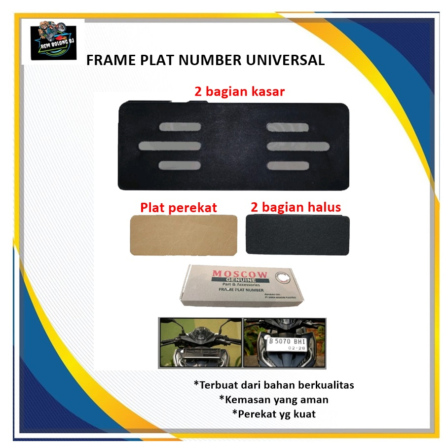 Jual Frameless Plat Motor Dudukan Plat Nopol Universal Tanpa Bor