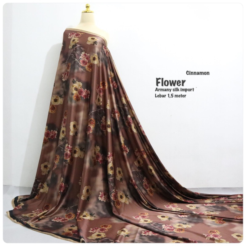 Jual Kain Arnami Silk Brown Kain Silk Armany Silk Motif Batik