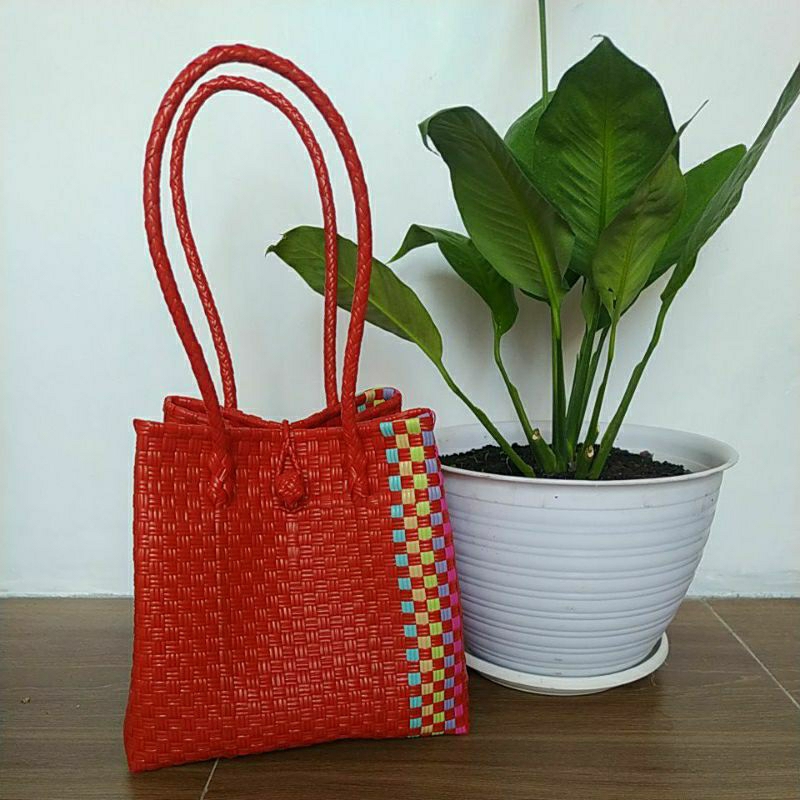 Jual Tas Jali Jali Totebag Tas Anyaman Tas Anyaman Plastik Hitam