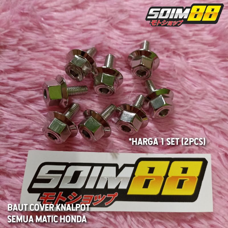 Jual Baut Cover Tameng Knalpot SET Stainless 2 Kunci Big Head Vario 125