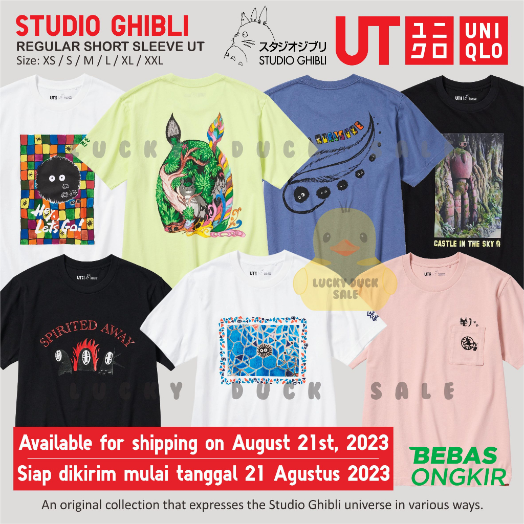 Jual Studio Ghibli Ut Regular Shirt Totoro Kiki Makkuro Kurosuke Uniqlo