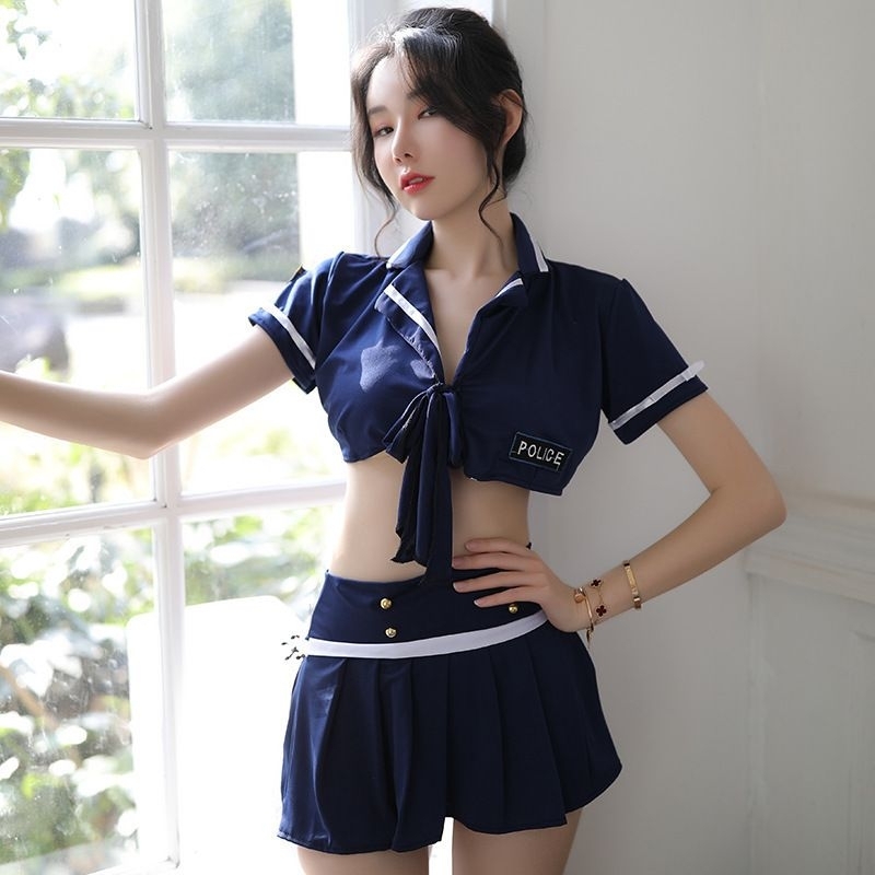 Jual Set Lingerie Sexy Rok Model Cosplay Sexy Police Stelan Cosplay