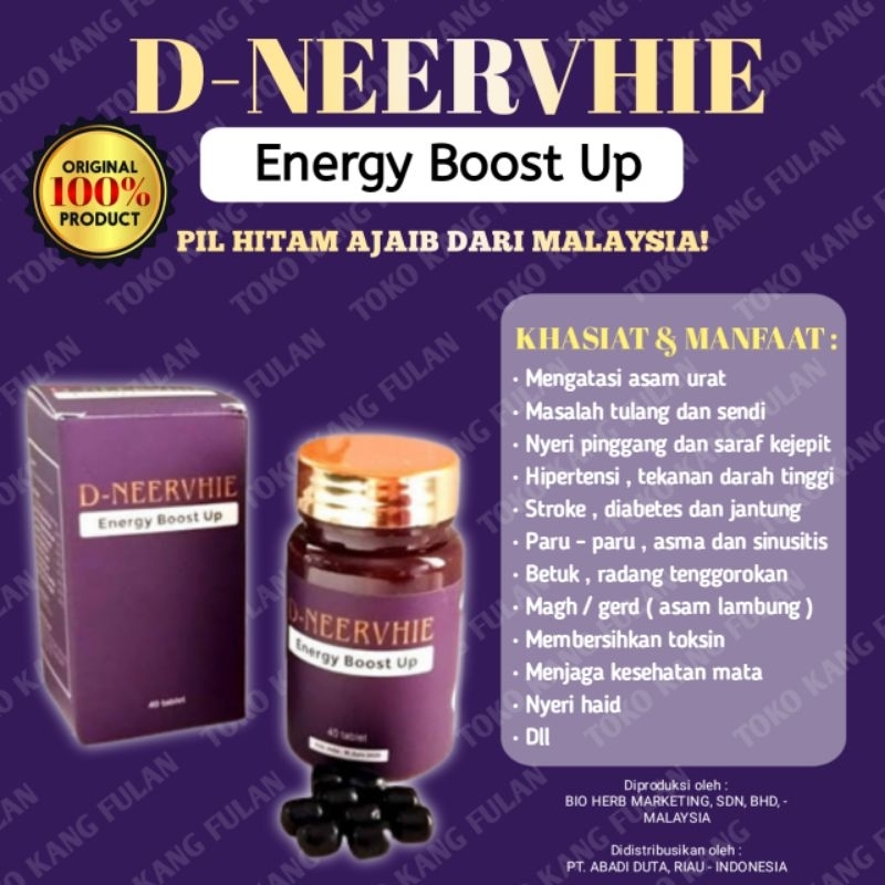 Jual D Neervhie Pil Hitam Ajaib Energy Boost Up Original Isi