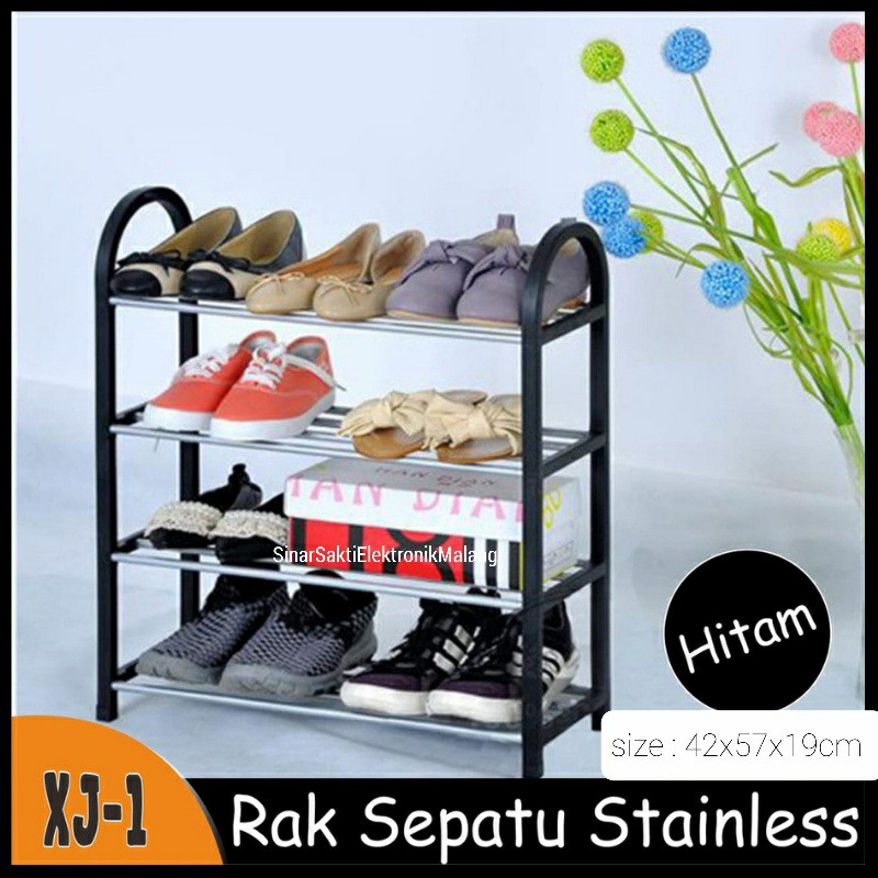 Jual Rak Sepatu Susun Stainless Besi Susun Serbaguna Portable Anti