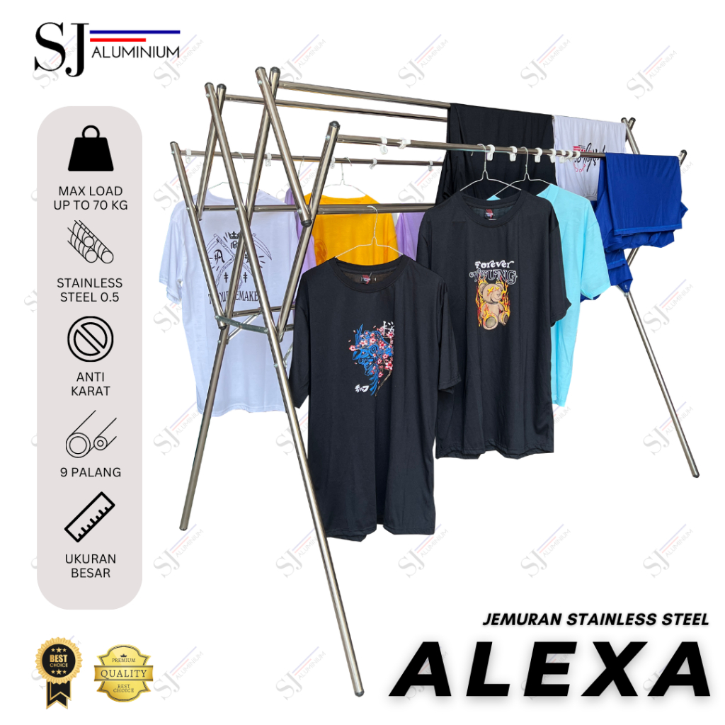 Jual Alexa Jemuran Stainless Steel Lipat Jemuran Baju Jemuran