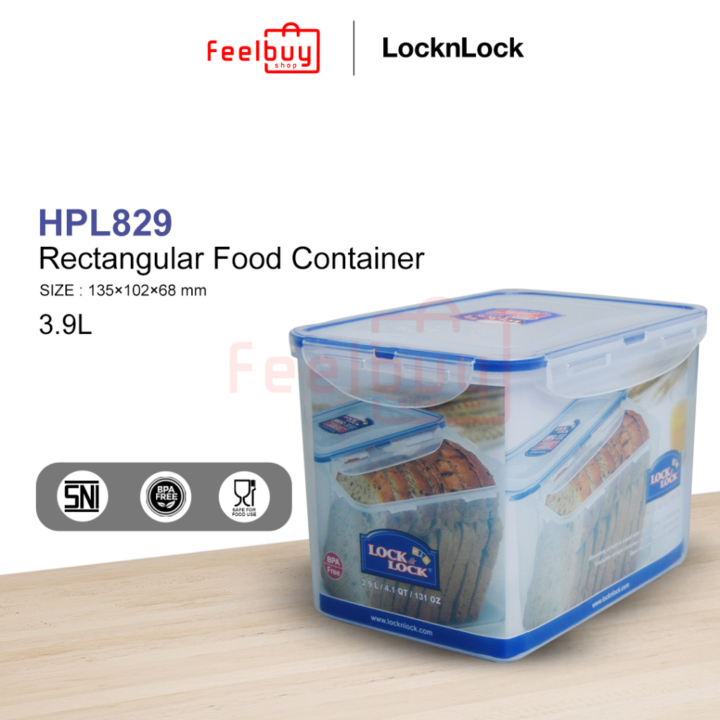 Jual LocknLock Rectangular Food Container 3 9L HPL829 Shopee Indonesia