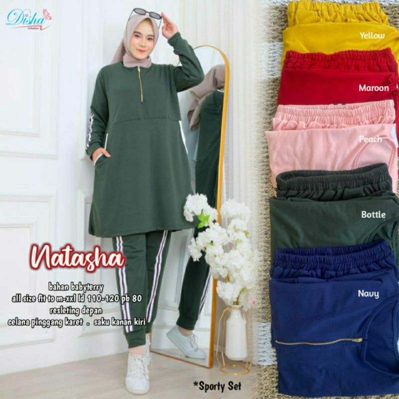 Jual Natasha Setelan Baju Olahraga Wanita Muslimah Seragam Jogging