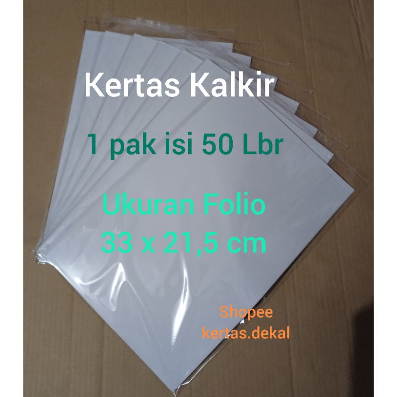 Jual Kertas Kalkir Ukuran Folio 1 Pak Isi 50 Lembar 80 Gram Tracing